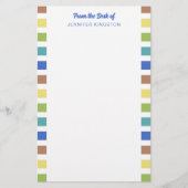 デスクカラフルストライプからミュートされた 便箋 (正面)