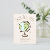 デスクグローブ。地理先生。ギフトテンプレート。 ポストカード (スタンド正面)