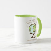 デスクグローブ。地理先生。ギフトテンプレート。 マグカップ (正面右)