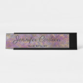 デスクサインパープル抽象芸術名プレート デスクネームプレート (正面)