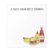 デスクスタイリッシュデコカスタムー用ハンバーガーとホットドッグ ノートパッド (正面)