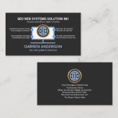 デスクトップコンピュータプラカードくもの巣SEOテクノロジ 名刺 (正面/裏面)