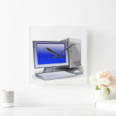 デスクトップコンピュータ スクエア壁時計 (ホーム)