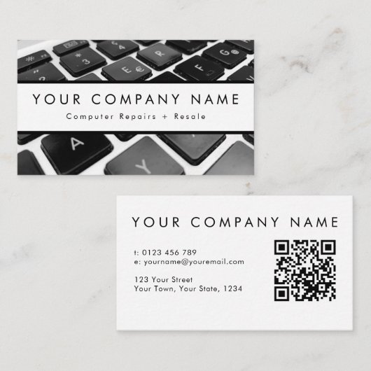 デスクトップノートパソコン修理技術者 名刺 (正面/裏面)