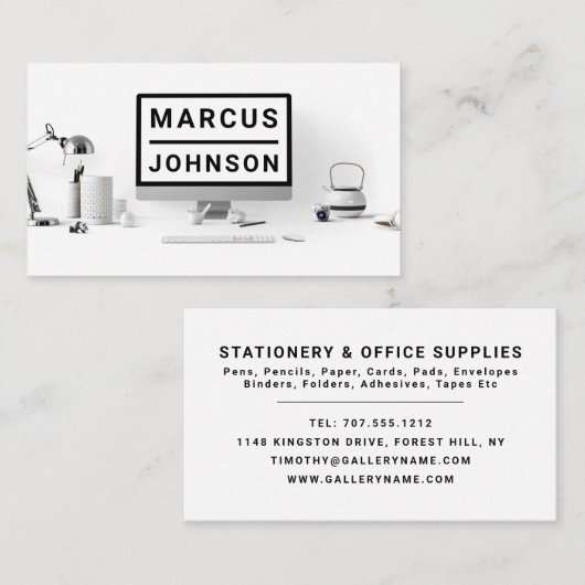 デスクトップ、文房具、オフィス用品、文房具 名刺 (正面/裏面)