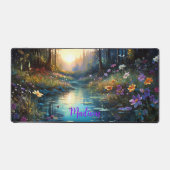 デスクパッド、クリークに沿ったワイルドフラワーパーソナライズされた デスクマット (正面)