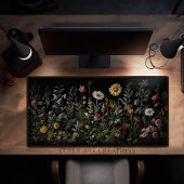 デスクパッド、ワイルドフラワーズコテージコアスタイル、 デスクマット