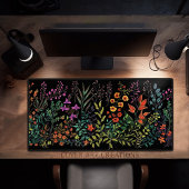 デスクパッド、ワイルドフラワーラベンダーとオレンジ デスクマット