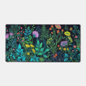 デスクパッド、暗カラフルい背景にワイルドフラワー デスクマット (正面)