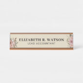 デスクパーソナライズされたネームプレートカスタムフローラ署名 デスクネームプレート (正面)