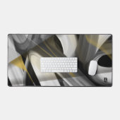 デスクマットトレンド抽象芸術アート白黒金ゴールド デスクマット (キーボード&マウス)