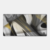 デスクマットトレンド抽象芸術アート白黒金ゴールド デスクマット (正面)