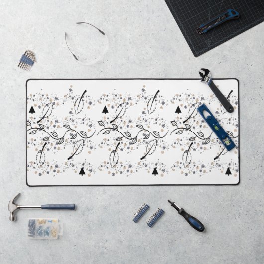 デスクマットブラック葉フローラ デスクマット (ワークステーション)