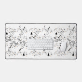 デスクマットブラック葉フローラ デスクマット (キーボード&マウス)