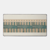 デスクマットベージュ&グリーンフェンス デスクマット (正面)