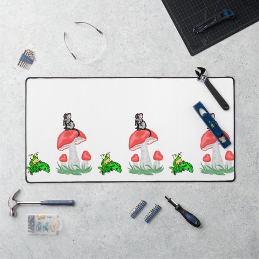 デスクマットマウスネズミフロッグチーズ デスクマット (ワークステーション)