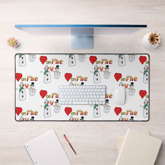 デスクマット雪だるまハートオン火 デスクマット (オフィス1)