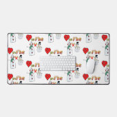 デスクマット雪だるまハートオン火 デスクマット (キーボード&マウス)