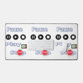 デスクマ遊ット、一時停止&ストップ デスクマット (キーボード&マウス)