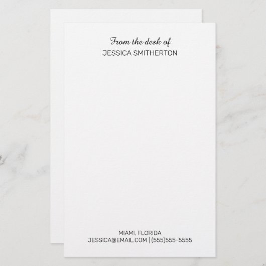 デスクモダンカスタム名情報からの連絡情報 便箋 (正面/裏面)