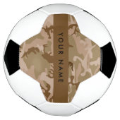 デスクラフ迷彩パターン、お名前、パーソナライズ サッカーボール (回転)