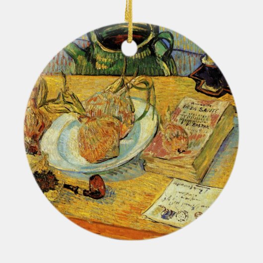 デスク上の静物 ヴィンセント・ヴァン・ゴッホ セラミックオーナメント (裏面)