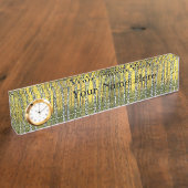 デスク名プレートと時計オプション – Acadian秋 デスクネームプレート (側面)