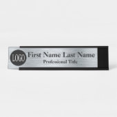 デスク名プレートシルバーカラーロゴ記号 デスクネームプレート (正面)