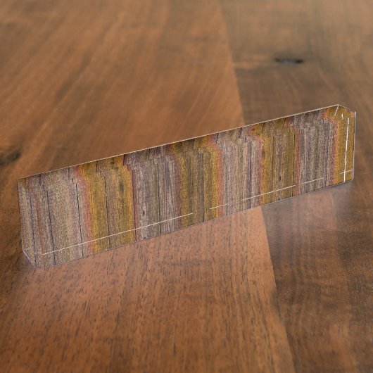 デスク名プレート古いヴィンテージウッド デスクネームプレート (側面)