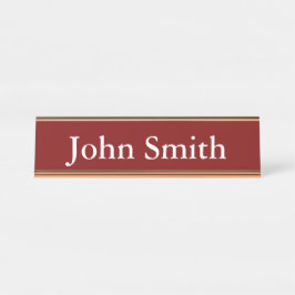 デスク名プレート、標準(2" x 8")、シルバー デスクネームプレート