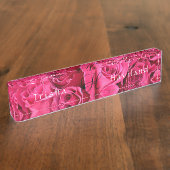 デスク名プレートHAMbyWG - Pink Roses デスクネームプレート (側面)