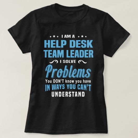 デスク救済チームリーダー Tシャツ (デザイン正面)