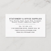 デスク、文房具&事務用品、文房具店 名刺 (裏面)