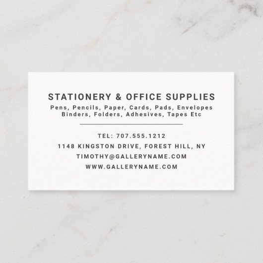 デスク、文房具&事務用品、文房具店 名刺 (裏面)