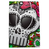 デスシュガースカルメキシコ国旗のグリッター ミディアムペーパーバッグ (正面)