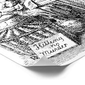 デススケルトン書のリストマカブレホラーアート ポスター (角)