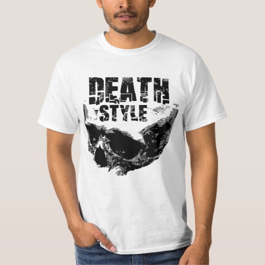 デススタイルのドクロデザイン Tシャツ (正面)