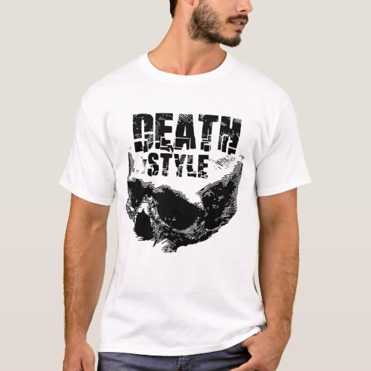 デススタイルのドクロデザイン Tシャツ (正面)