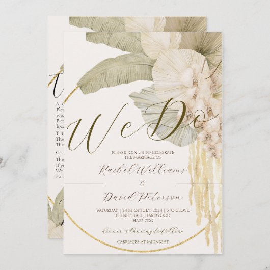 デスティナエレガントントウェディング招待状スイートRSVP 招待状 (正面/裏面)