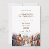 デスティナカラフルントウェディングメキシコフラワーズフィエスタ 招待状 (正面)