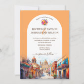 デスティナカラフルントウェディングメキシコフラワーズフィエスタ 招待状 (正面)