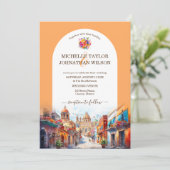 デスティナカラフルントウェディングメキシコフラワーズフィエスタ 招待状 (スタンド正面)