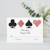 デスティニラスベガス結婚の応答バラ金ゴールドグリッター 出欠カード (スタンド正面)