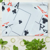デスティニーのデッキ：トランプのポーカー・シャッフルのレイヤード・エース キッチンタオル (折り畳み)