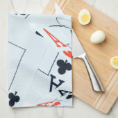 デスティニーのデッキ：トランプのポーカー・シャッフルのレイヤード・エース キッチンタオル (四つ折り)