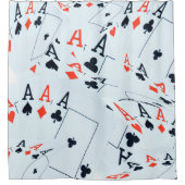 デスティニーのデッキ：トランプのポーカー・シャッフルのレイヤード・エース シャワーカーテン (正面)