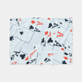 デスティニーのデッキ:トランプのポーカー・シャッフルのレイヤード・エース フリースブランケット (正面(横))