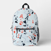 デスティニーのデッキ：トランプのポーカー・シャッフルのレイヤード・エース プリントバックパック (正面)