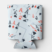 デスティニーのデッキ：トランプのポーカー・シャッフルのレイヤード・エース 缶クーラー (裏面)