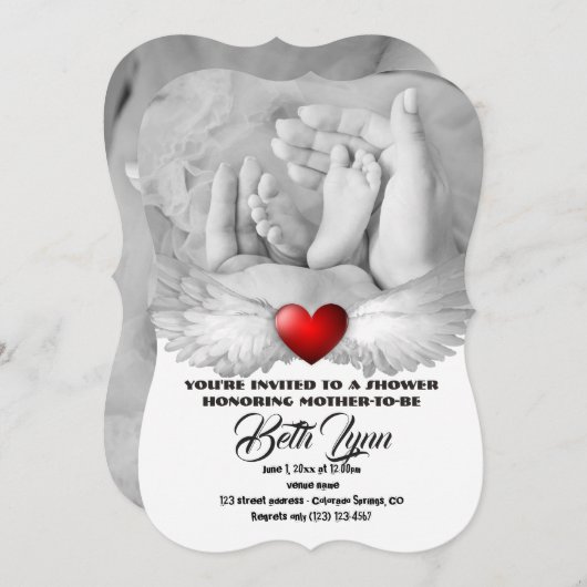 デスティニーの運命を期待するパーティーシャワー 招待状 (正面/裏面)